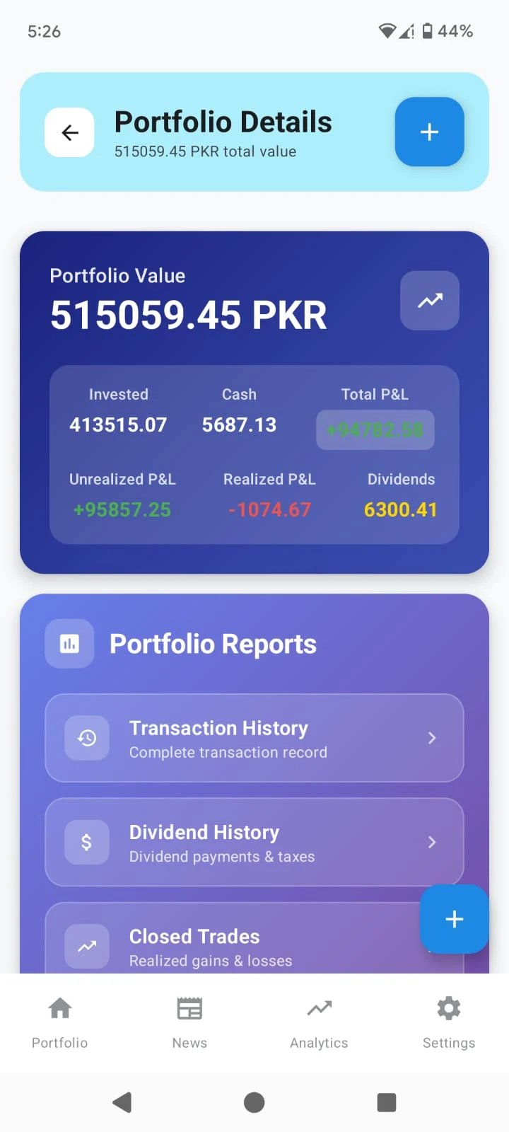 Portfolio Details - Track your investments