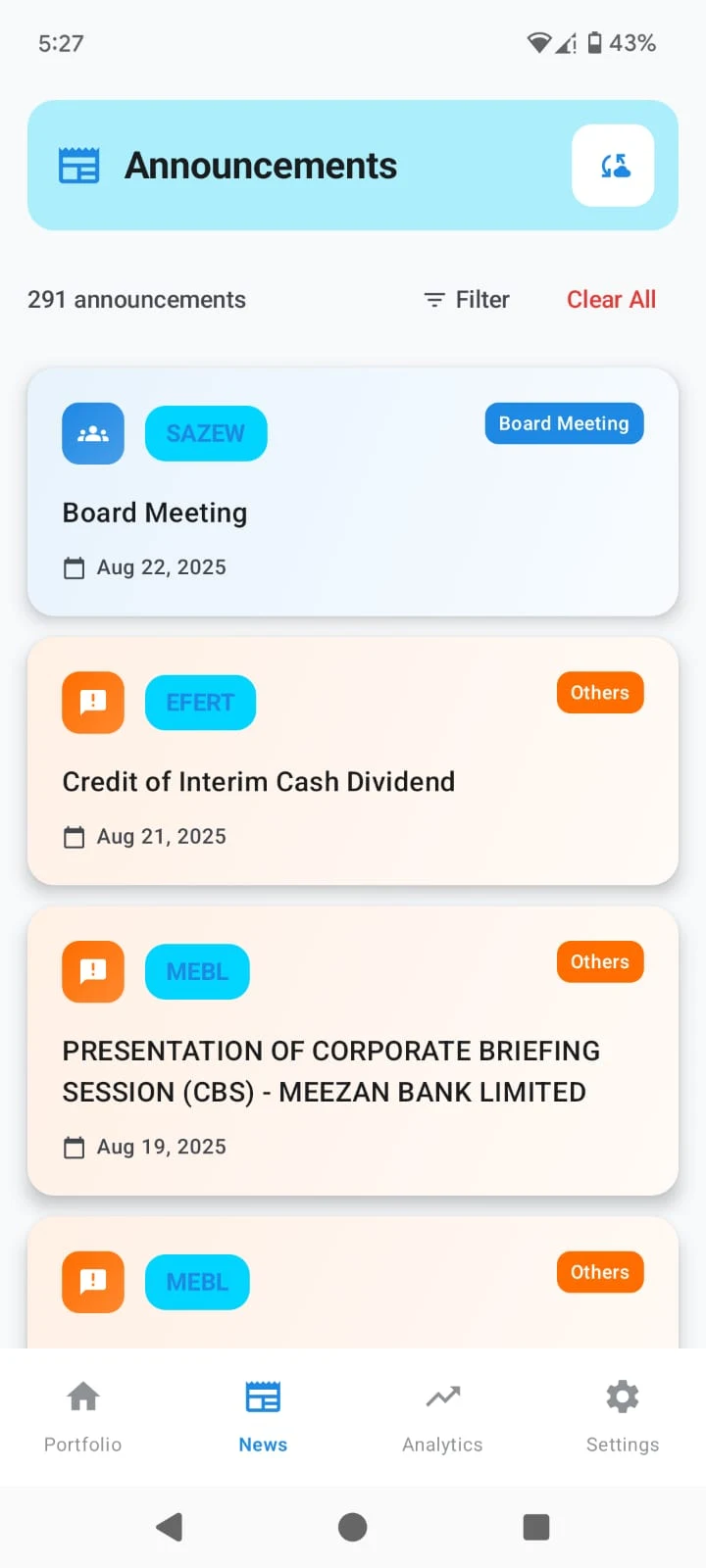 Transaction Management - Buy/Sell tracking